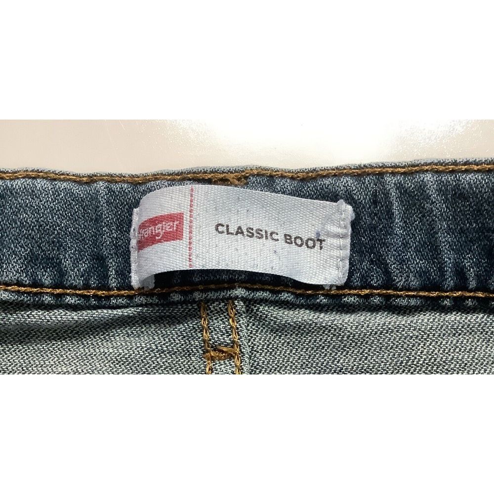WRANGLER Boys Youth Size 16 Husky Classic Boot Adjustable Waist Blue Jeans - Picture 8 of 10